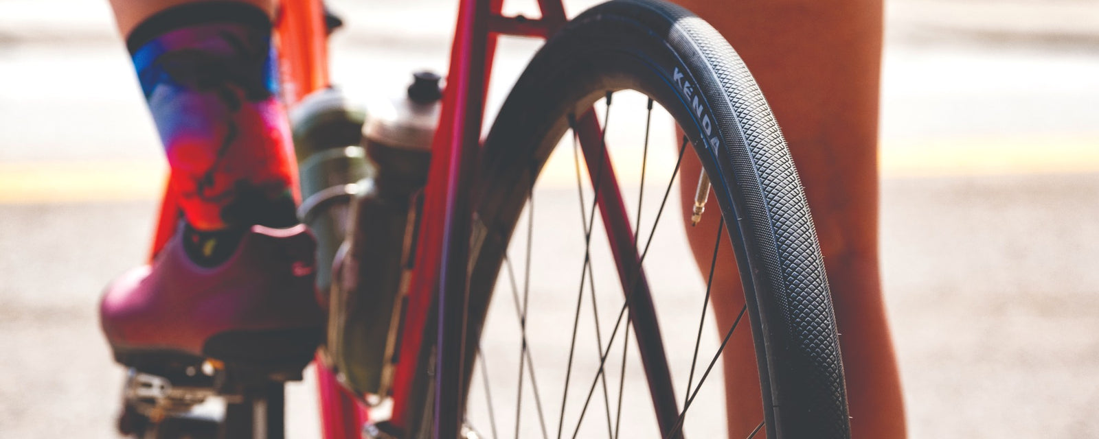 Kenda road tire on rear wheel